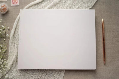 Personalized Wedding Guest Book - White/Black Elegant Keepsake, Photo Album & Signature Book for Messages