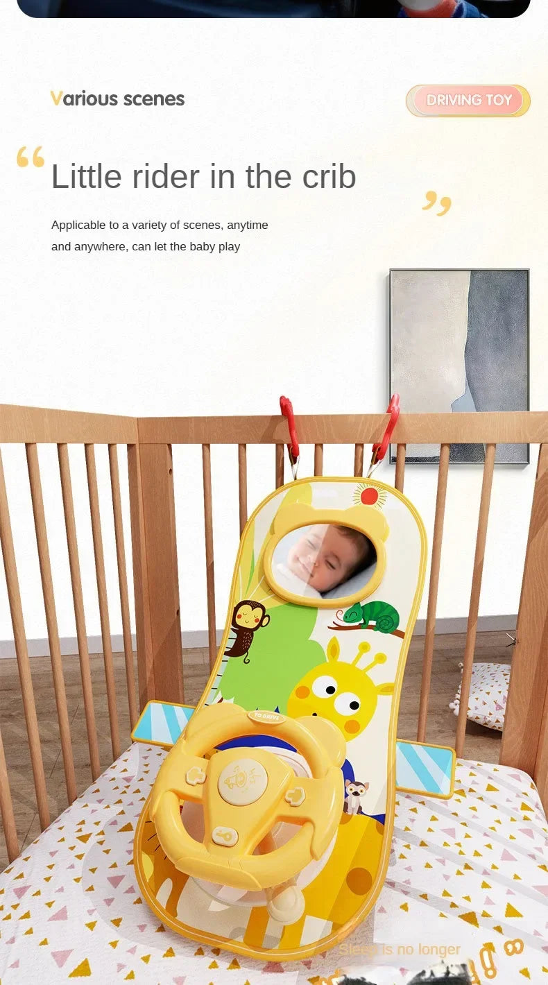 Kids Electric Copilot Steering Wheel Toy – Musical Simulated Driving Car Seat Educational Sound Toy