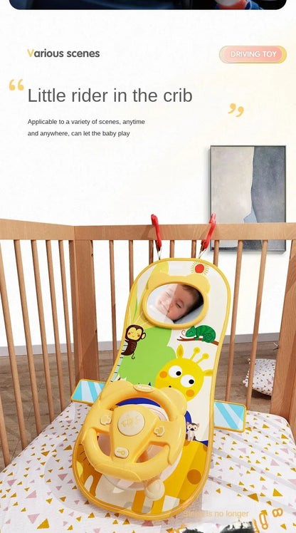 Kids Electric Copilot Steering Wheel Toy – Musical Simulated Driving Car Seat Educational Sound Toy