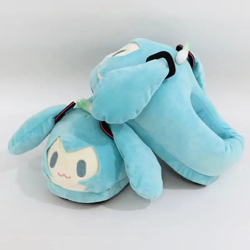 Kawaii Hatsune Miku Cartoon Slippers – Y2K Anime Home Floor Shoes, Warm Cotton Gift for Girls