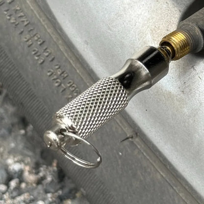 Universal Stainless Steel Tire Repair Screwdriver & Valve Wrench with Key Ring – Car & Motorcycle Tire Repair Tool