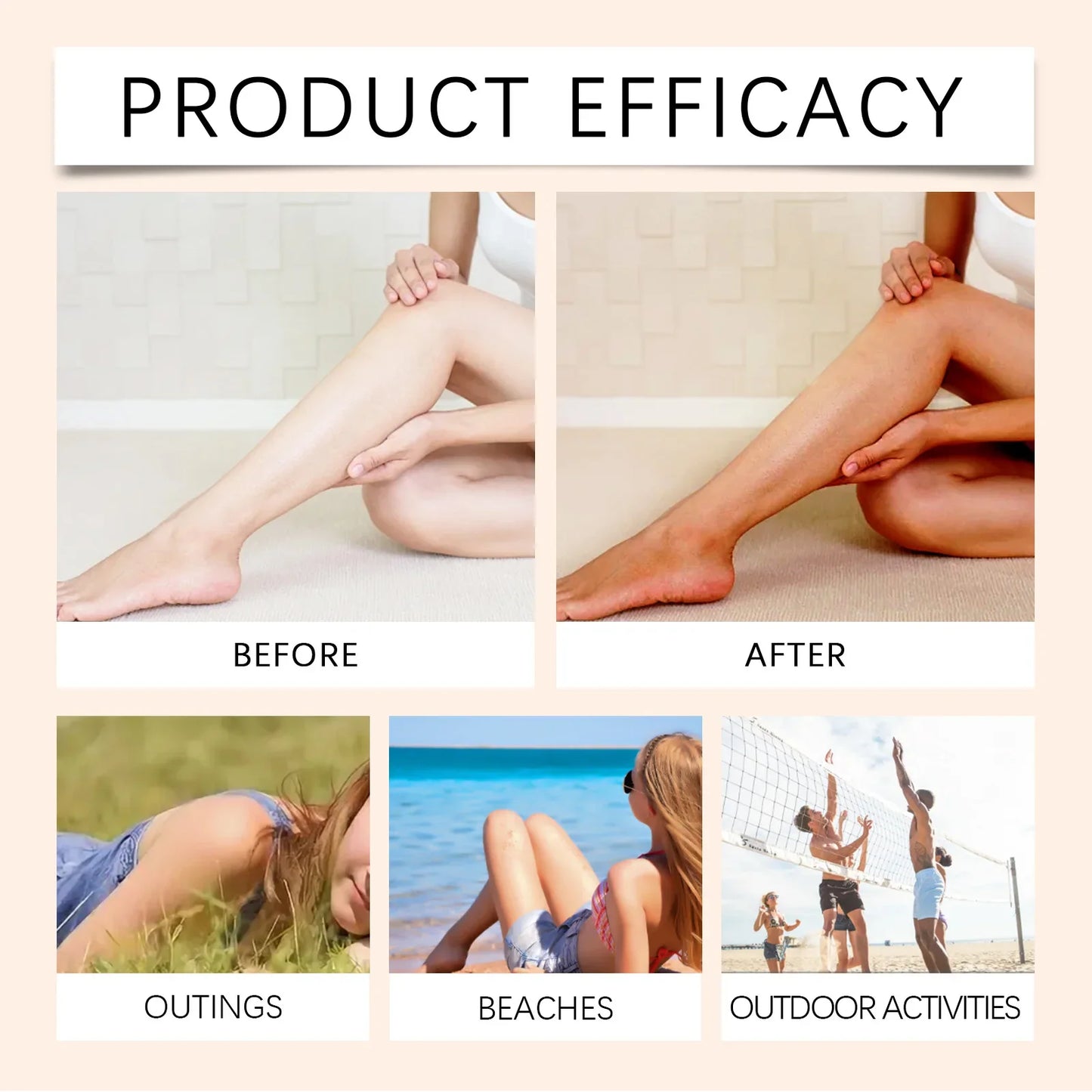 Body Self Tanning Mousse — Quick Natural Bronze Tan Foam for Face & Body, Sunless Fake Tan Bronzer