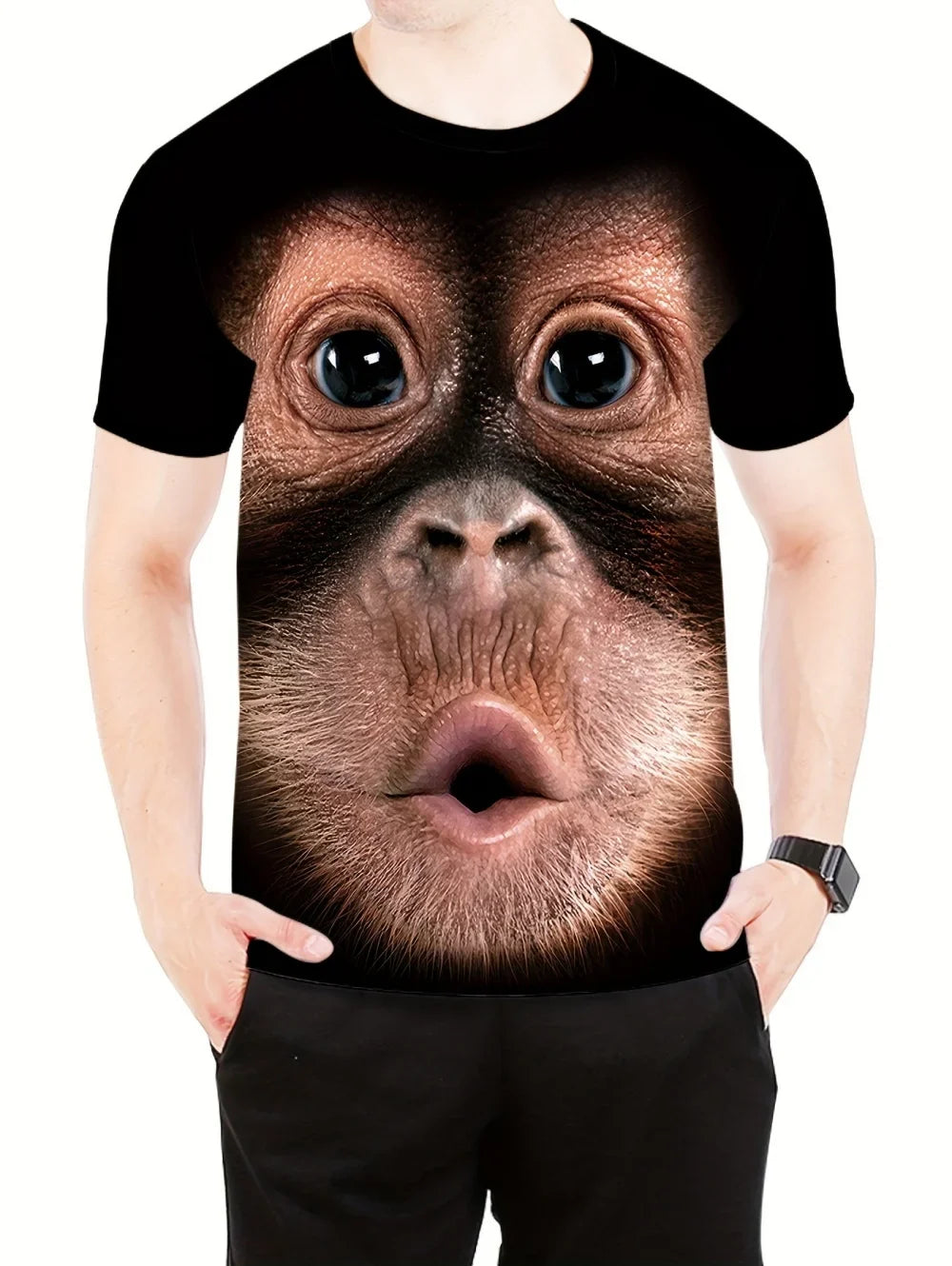 Men’s Watermelon Graphic T-Shirt - Funny 3D Fruit Print Oversized Summer Tee