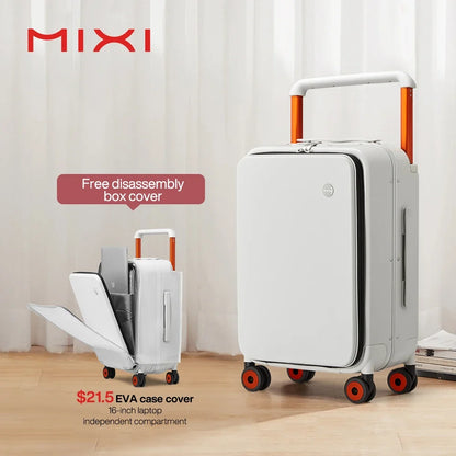 20-Inch Carry-On Suitcase - Wide Handle PC Luggage with Aluminum Frame for Men & Women Travel