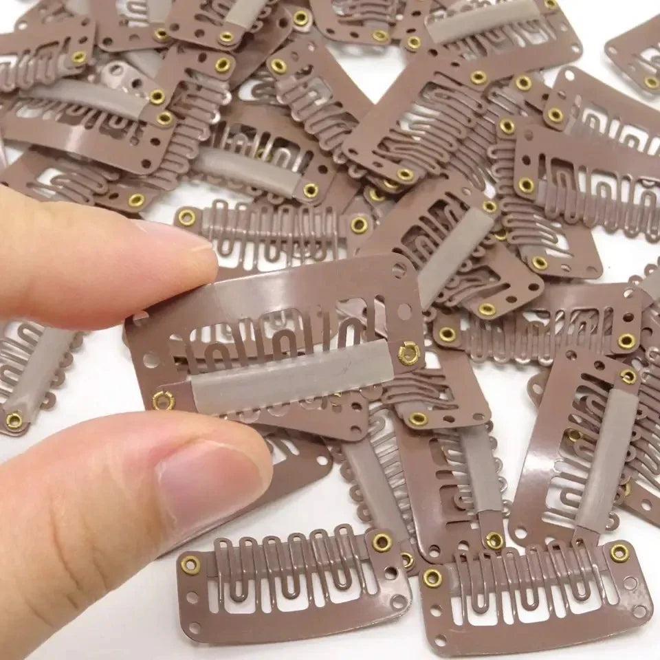 50PCS Hair Extension Snap Clips - 2.8cm Silicone Back Wig Clips for Clip-In Hair Extensions