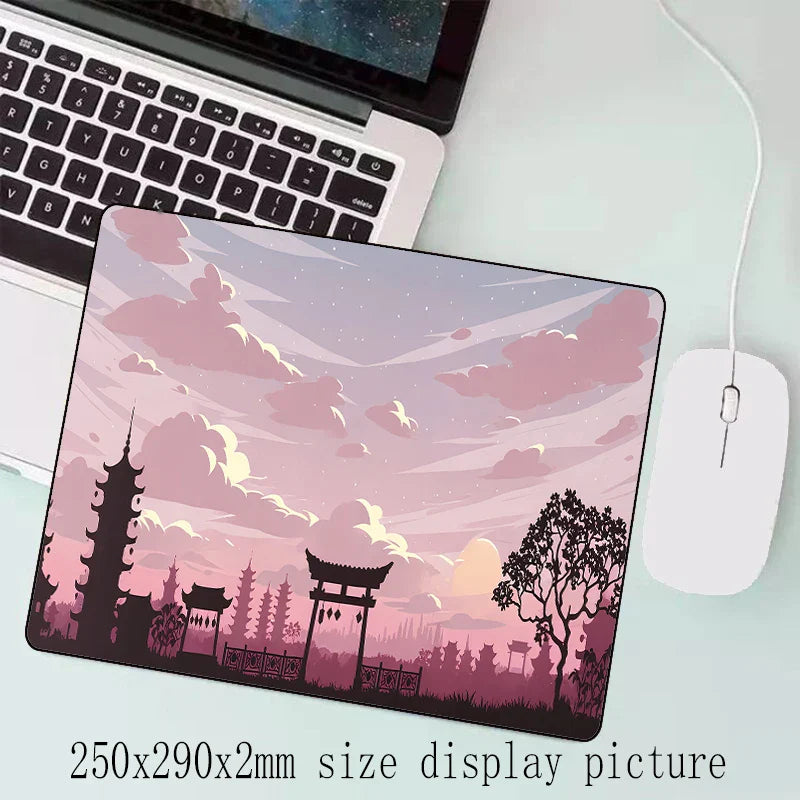 Sakura Scenery Large Anti-Slip Rubber Gaming Mouse Pad – Durable Thick Seam Edge Desk Mat for Office & Gaming
