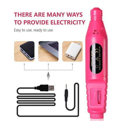 LINMANDA 6-in-1 Electric Nail Drill Kit – Portable Manicure Machine for Nail Filing, Polishing & Removal Tools