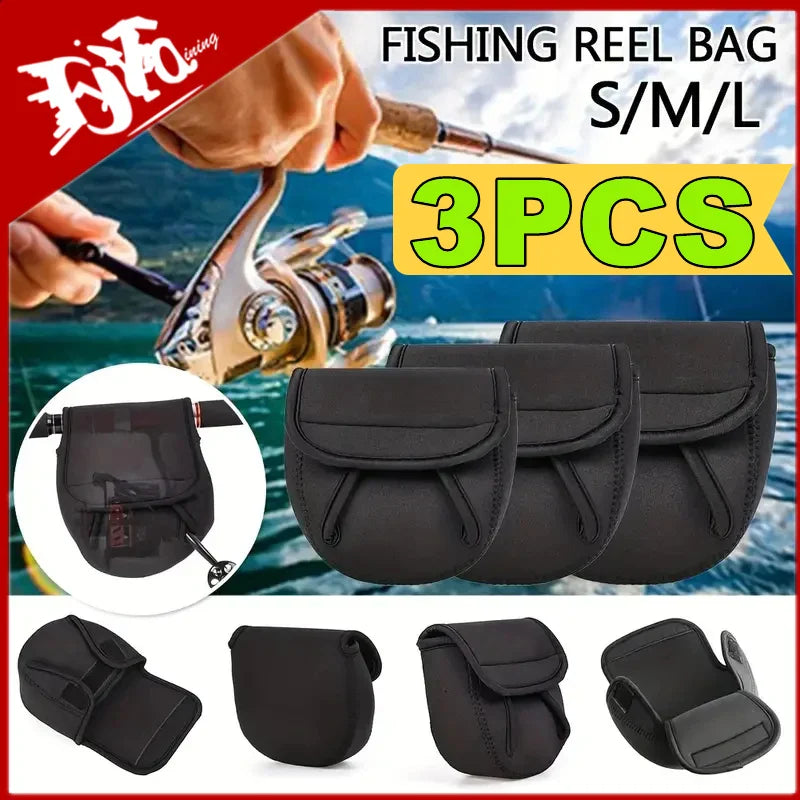Portable Waterproof Fishing Reel Cover Bag – Spinning Wheel Protective Storage Case (1–3PCS Set) for Outdoor Fishing Gear