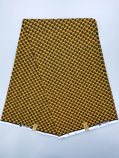 Guaranteed Original African Wax Fabric - 100% Cotton Real Ankara Print 6 Yards for Wedding Dresses & Sewing
