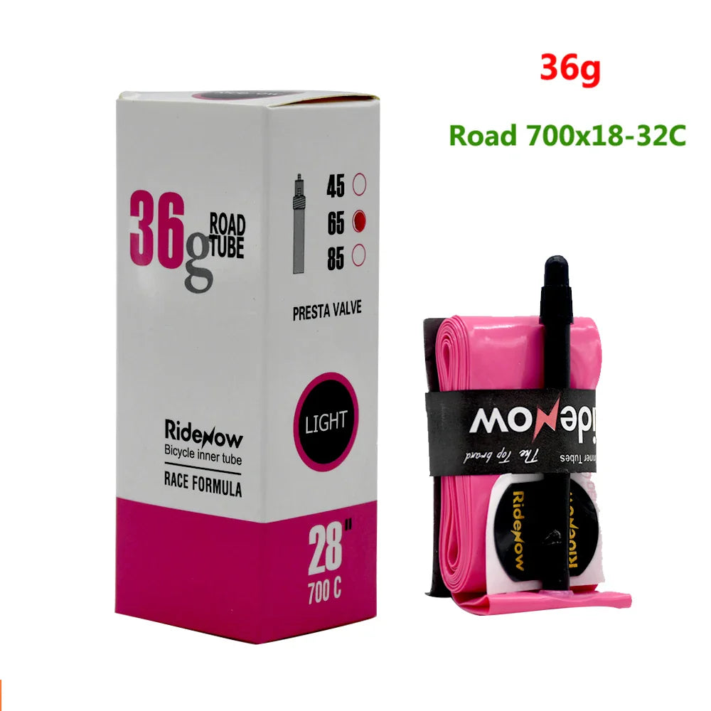 RideNow TPU Bike Inner Tube 700C - Fits 700C 700x18 23 25 28 32 35 37 40 47C, 29x1.5 1.75 1.9 Road & MTB Bicycle Tires