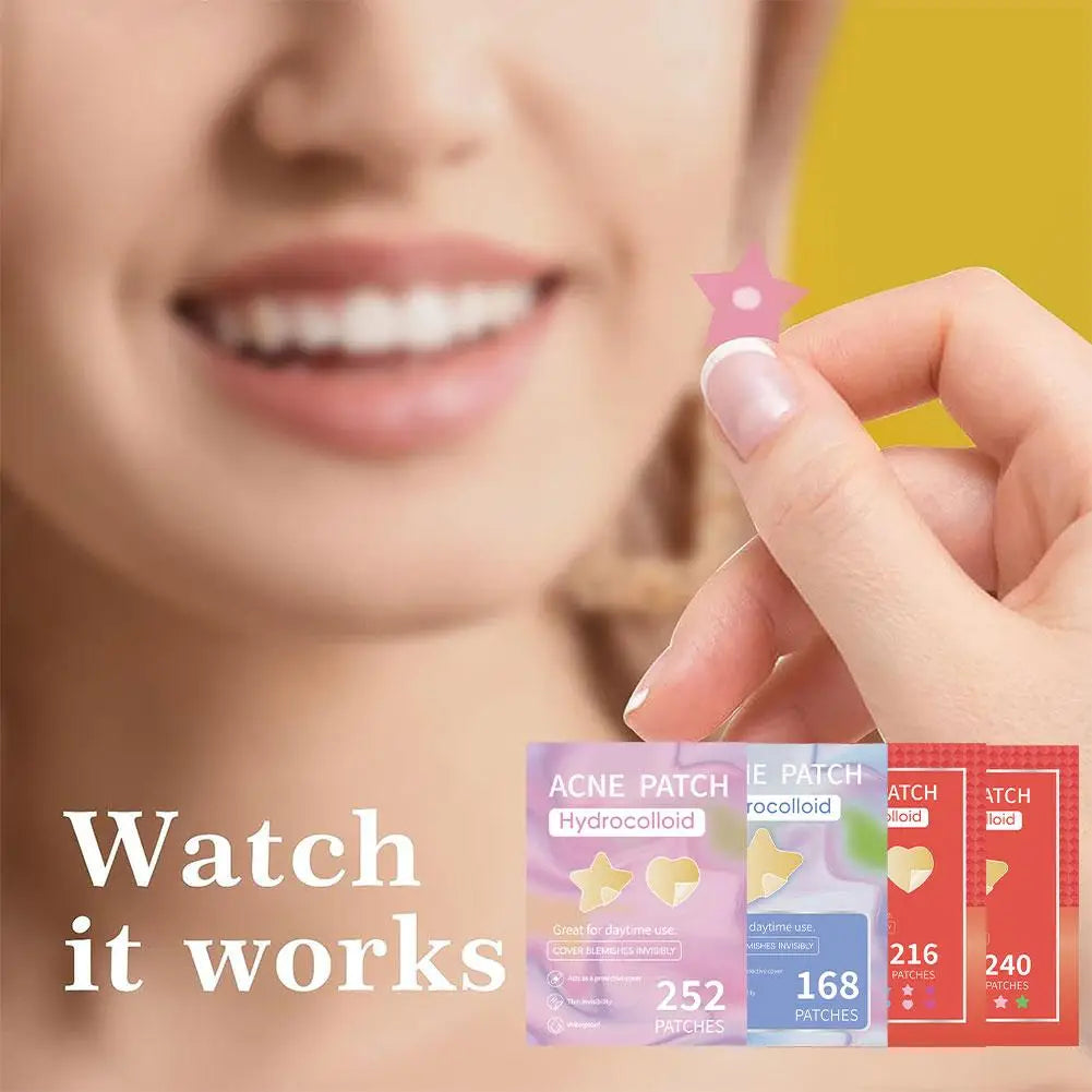 Colorful Star Pimple Patches – Invisible Acne Spot Stickers for Skin Care, Concealer & Makeup Tools