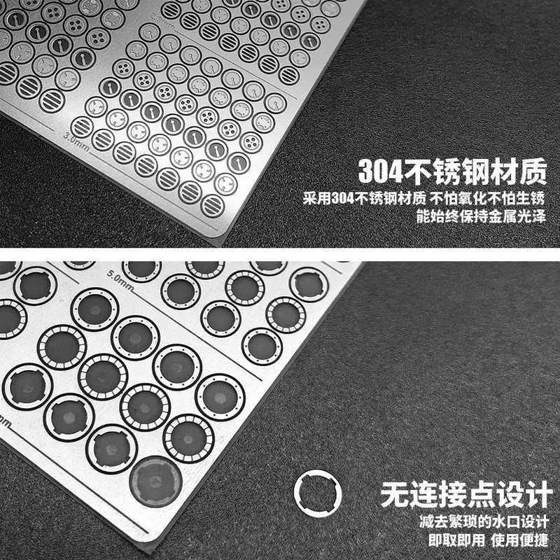 Model Metal Etching Detail Chip Set – Gunpla Plastic Model Modification Accessories for HG MG RG Full Body Groove Detailing