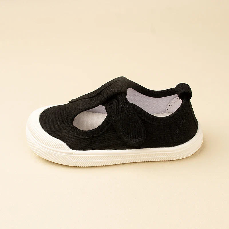 Spring & Autumn Kids Canvas Shoes — Personalized T-Shaped Breathable Sneakers for Children, Model EW8268