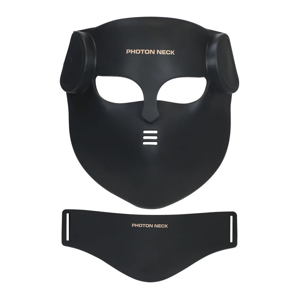 8-Color LED Red Light Therapy Face Mask - Silicone Photon Skincare Mask with Neck Coverage for Wrinkles & Acne