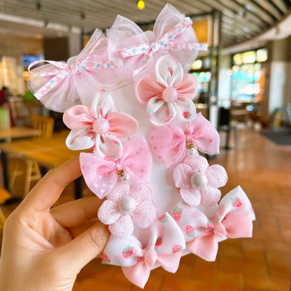 10 Pcs Baby Girl Flower Hair Bands Set – Cute Colorful Soft Scrunchies Ponytail Holders for Kids