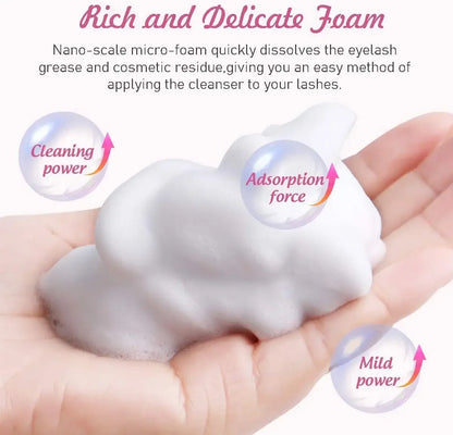 50ml Lanthome Eyelash Extension Shampoo Foam – Deep Clean Eyelid Cleanser for Makeup Tools, Mascara Remover, Salon & Home Use