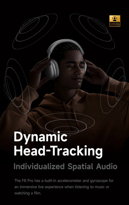Picun F8 Pro ANC Wireless Headphones — Head Tracking 3D Audio, HIFI Bluetooth, ENC Mic, Low-Latency with App