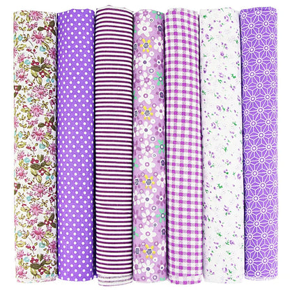 7-Piece 50x50cm Cotton Patchwork Fabric Set – Handmade Sewing Quilting Cloth for Needlework & DIY Crafts