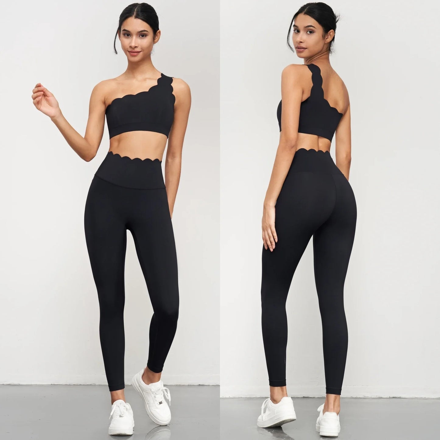 2PCS Women’s Seamless Yoga & Fitness Set – Sports Bra with Leggings & Gym Shorts Workout Outfit