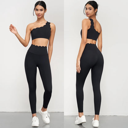 2PCS Women’s Seamless Yoga & Fitness Set – Sports Bra with Leggings & Gym Shorts Workout Outfit