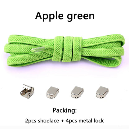 No-Tie Elastic Shoelaces – One Size Fits All Sneakers for Adults & Kids, Flat Tieless Shoestrings