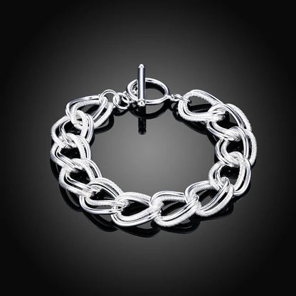 Hot Sale 925 Sterling Silver Solid Chain Bracelet — Charm Fashion Jewelry for Women & Men, Party, Wedding Gift
