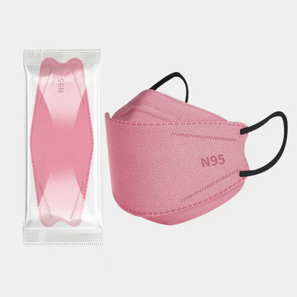 20-120PCS Disposable Fish-Shaped KN95 Face Masks – 4-Layer Protective, Breathable Mask for Men & Women
