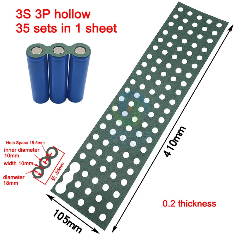 18650 Li-ion Battery Insulation Gaskets – Barley Paper Adhesive Pads for Lithium Cell Protection & Isolation