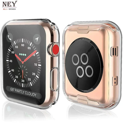 Soft TPU Full Case Screen Protector for Apple Watch Series 2-10 & SE/Ultra – 41mm-49mm iWatch Cover