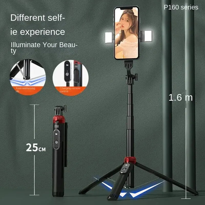 Xiaomi Tripod Selfie Stick – Bluetooth Mobile Tripod Stand with Remote Control, Ring Light & Telescopic Rod