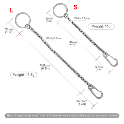 Short Chain Titanium Key Belt Buckle – Titanium Alloy Waist Ring EDC Outdoor Tool