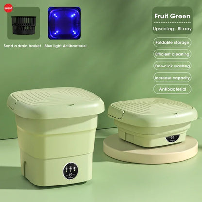 Folding Washing Machine Bucket – Portable Clothes & Socks Washer for Travel, EU/US/UK Plug