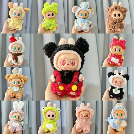 13 Styles Cute Mini Plush Doll Clothes - Outfit Accessories for Kpop Exo Labubu II Idol Dolls, Jumpsuits & Party Clothing