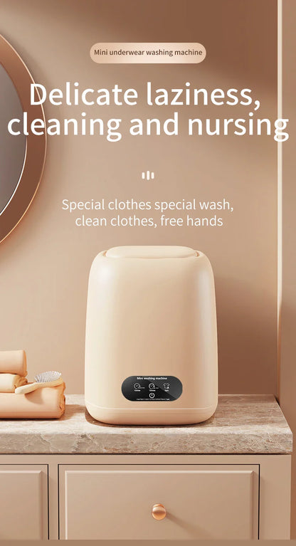 Small Fully Automatic Washing Machine – Mini Washer with Spin Dryer for Underwear & Children's Clothes, 220V