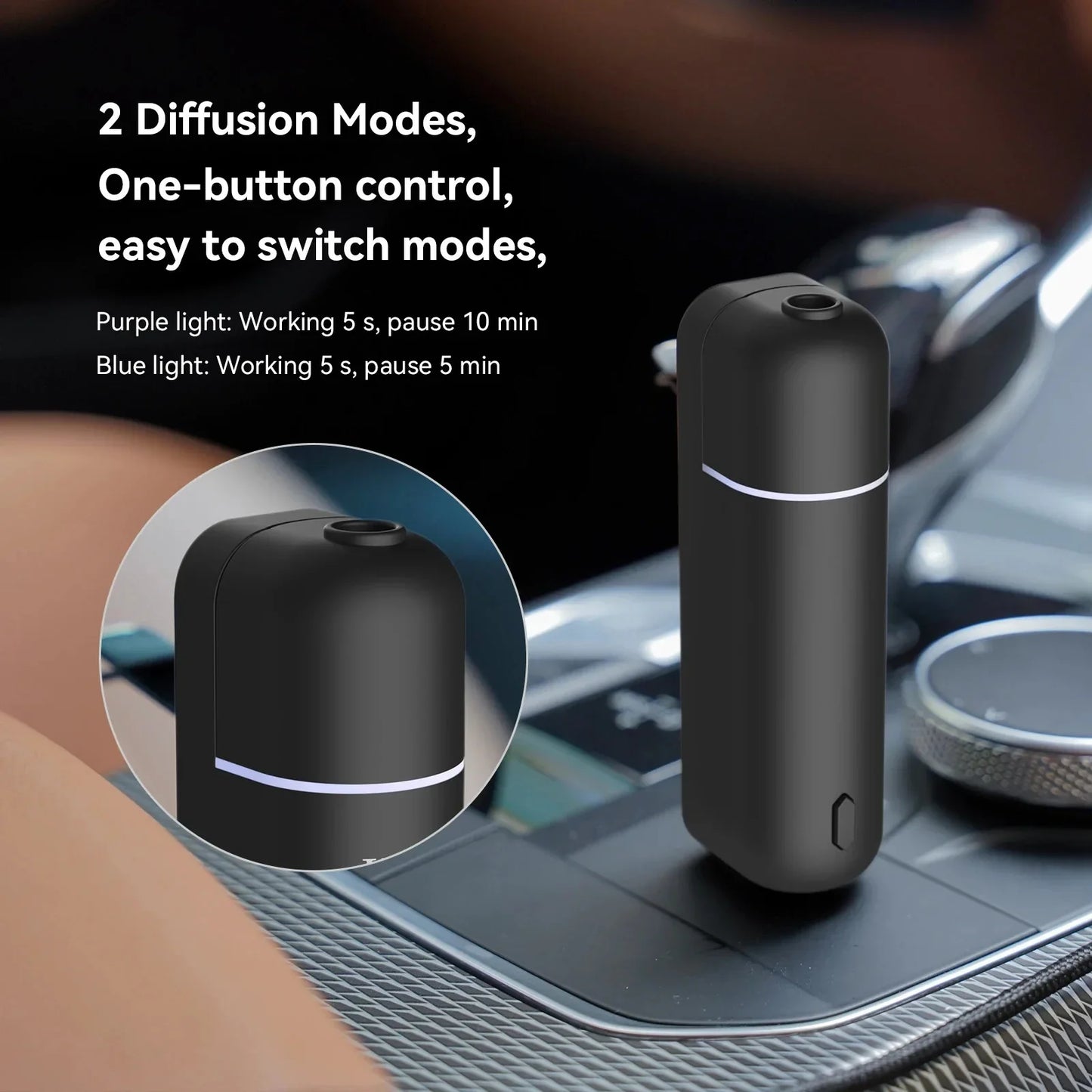 Mini USB Car Aroma Diffuser – Rechargeable Fragrance Oil Air Freshener with Essential Oil Vent Clip