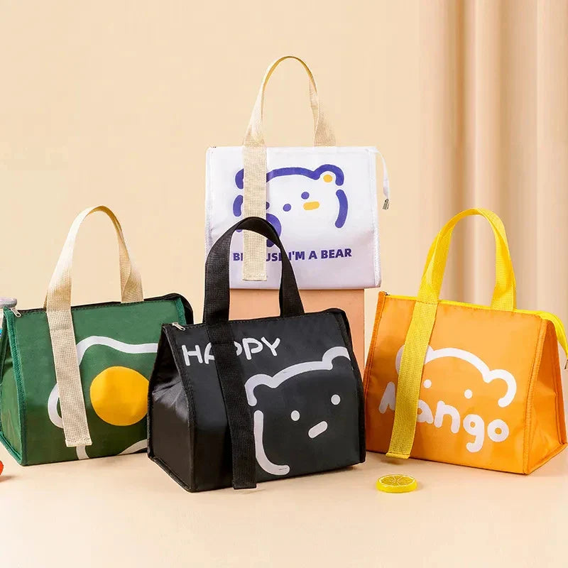 Portable Thermal Lunch Bag – Insulated Food Storage Cooler Pouch for Women & Kids, Travel Picnic Bento Handbag Organizer
