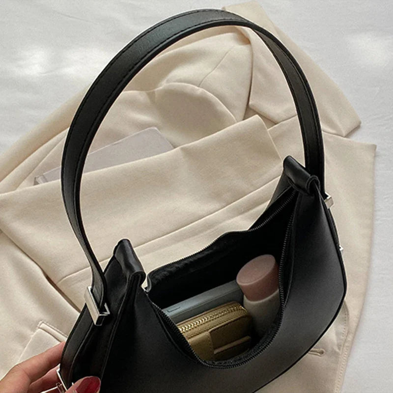 Fashion Luxury PU Leather Hobo Shoulder Bag – Small Clutch Handbag, Underarm Purse, Travel Tote for Women