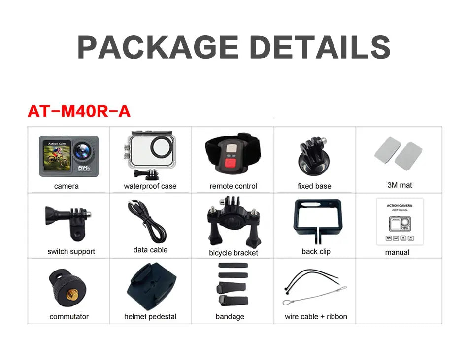4K 5K Action Bicycle Camera with Electronic Stabilizer – WiFi Sport Helmet Video Recorder Compatible with GoPro
