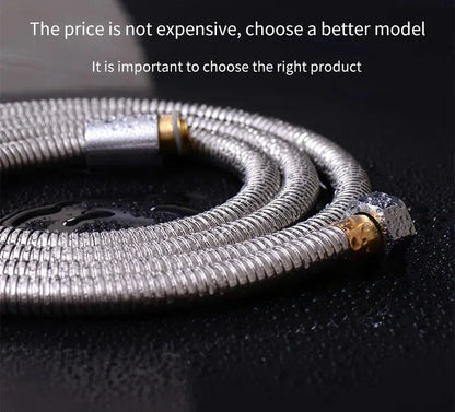 New 1.5/2/3M Flexible Shower Hose — Black SUS304 Stainless Steel Bathroom Water Extension Pipe and Bath Accessories