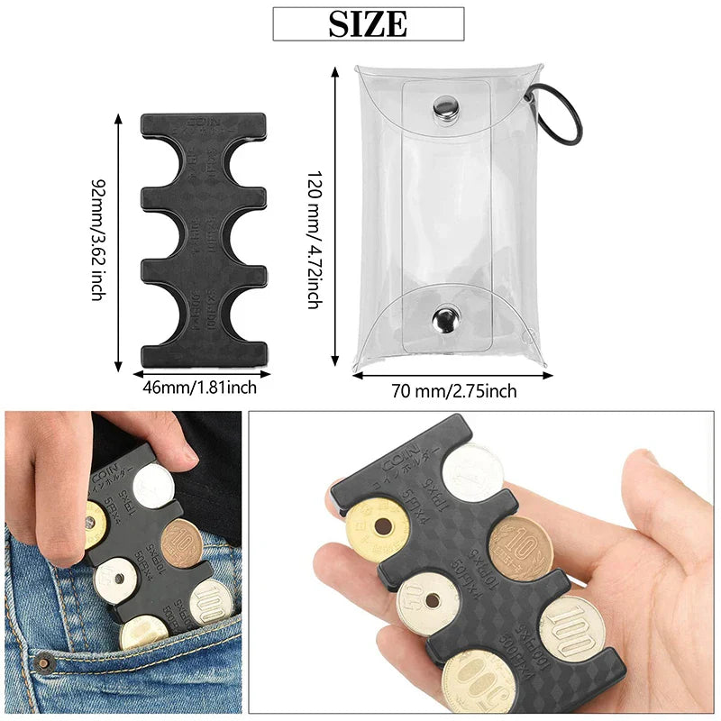 Coin Dispenser Wallet Organizer – Mini Japan Coin Holder for Car, Coin Changer & Storage Purse