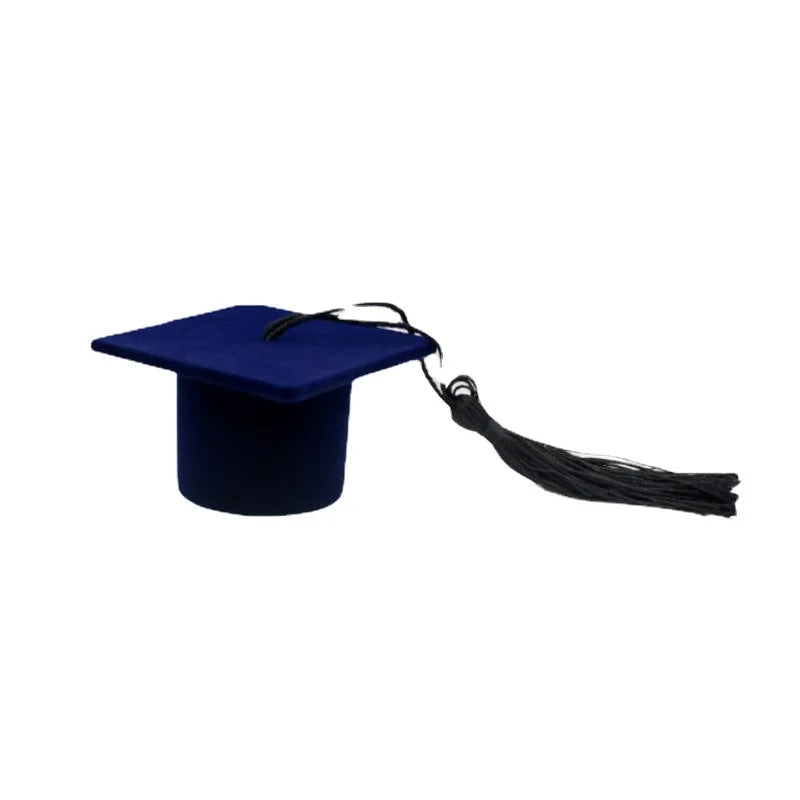 Velvet Ring Box with Graduation Cap Design – Jewelry Packaging for Wedding, Engagement, Earrings & Graduation Gift Organizer