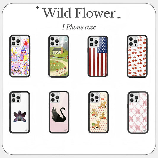 New Wildflower 3D Strawberry & Cherry iPhone Case – Cute Cartoon Cover for iPhone 12–16 Pro/Max/Plus