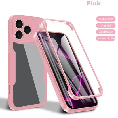 Clear 360° Full Wrap iPhone Case - Camera Lens & Screen Protection Cover for iPhone 17 Air, 17e, 16e, 16, 15, 14, 13, 12, 11, X, XR & 8/7 Plus