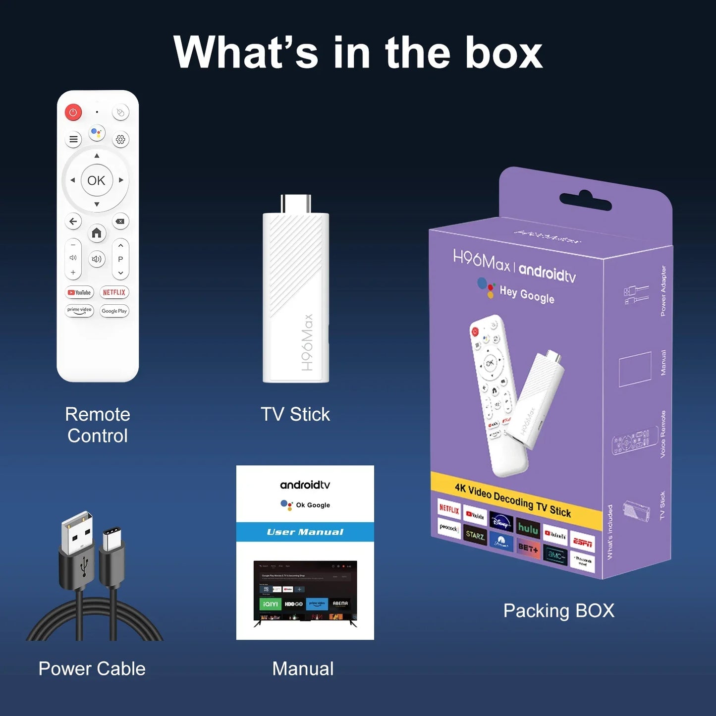2024 H96 MAX H313 Mini TV Stick — Android 14 Smart TV Box, 2GB/16GB, 4K HD, WiFi6, BT