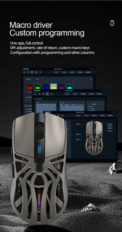 SmailWolf RS8 Wireless Gaming Mouse – Bluetooth & 2.4G, Lightweight E-Sports Mouse, 10,000 DPI, Triple Mode