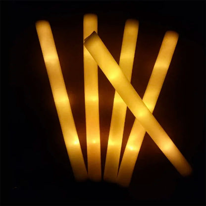60Pcs RGB LED Glow Sticks – Colorful Foam Cheer Tubes for Dark Light, Birthday, Wedding, and Party Supplies