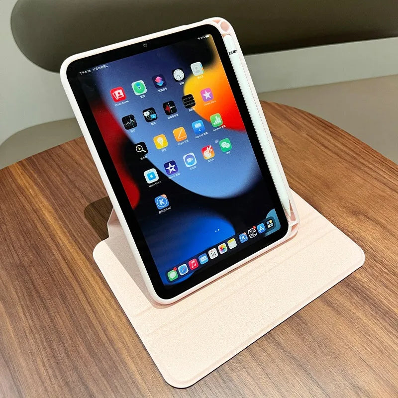 360° Rotation Smart Leather Case for iPad 10th Gen 2022, with Pencil Holder, Compatible with iPad 9th, 8th, 7th, 10.2, Air 5 & 4