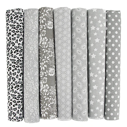 7-Piece 50x50cm Cotton Patchwork Fabric Set – Handmade Sewing Quilting Cloth for Needlework & DIY Crafts