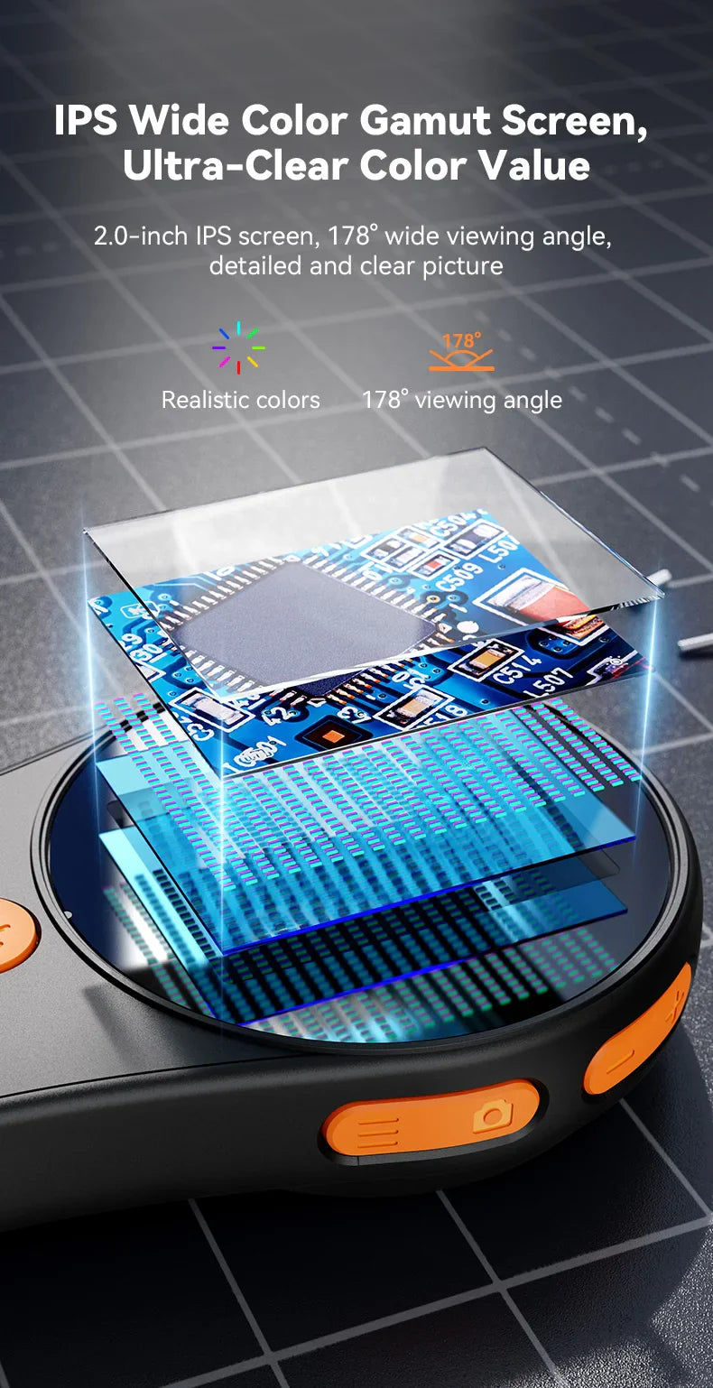 2.0 Inch 500X Digital Microscope - 1080P Video Coin Microscope with Magnifying Glass & 8 LEDs, for Electronics Repair, Windows/Mac
