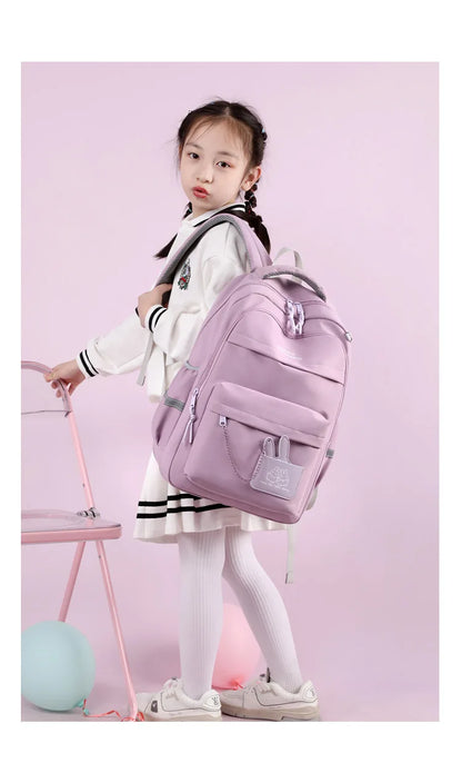 Girls’ School Backpack | Purple & Pink Large Capacity Bookbag for Kids, Primary Students Gift